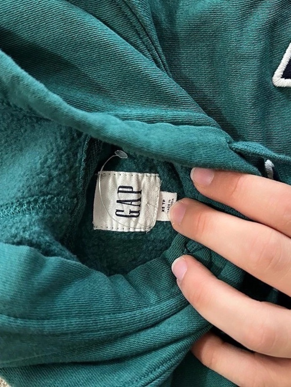 GAP VintageSoft Arch Logo Hoodie Green - Picture 2 of 2